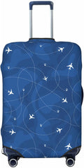 Travel Luggage Cover with Airplane & Route Pattern, Suitcase Protector For Travel (Fits 22-24 Inch Luggage)