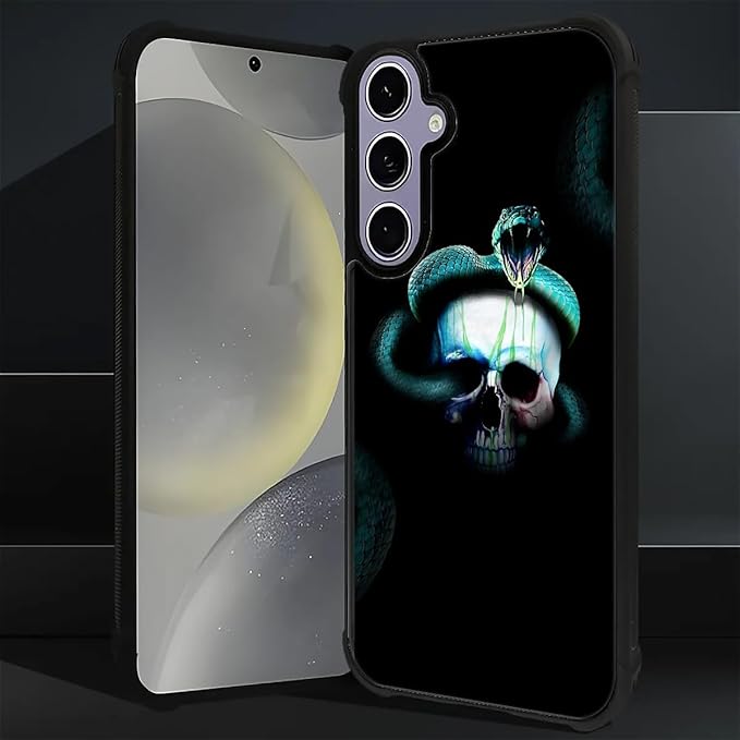 for Samsung Galaxy S24 S25 Case, Skeleton Winding Snake Pattern Graphic Design Girl Boy Soft Silicone Hard Acrylic Shock Protection for Samsung Galaxy S24 S25
