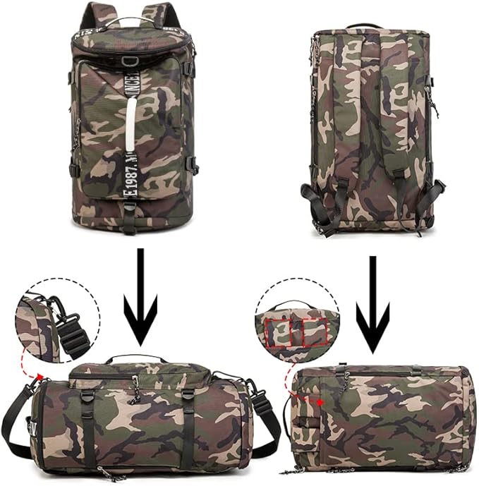 Outdoor Waterproof Backpack Hiking, Fishing, Camping Large Capacity Multifunctional Laptop Backpack, Suitable for Both Men and Women (Camouflage)…