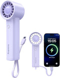 Portable Handheld Fan with Power Bank(High-Speed),3 IN 1 USB Rechargeable Mini Personal Fan with Flashlight,Small Size for Outdoor/Travel/Beach/Concerts/Summer.Gifts for Girl,Women.Purple