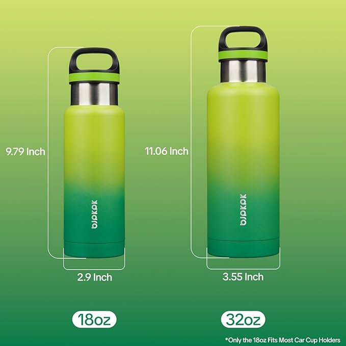 BJPKPK Insulated Water Bottle 32OZ Stainless Steel Water Bottle with Handle Double Walls Vacuum Insulated BPA Free Flask, Bamboo Grove