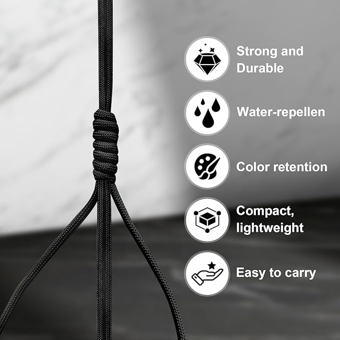 Paracord 550, 4mm, 7 Triple Strands Utility Rope, Parachute Cord for Survival Gear, Camping, Hiking, and DIY Bracelets, Keychains,Accessories, Type III