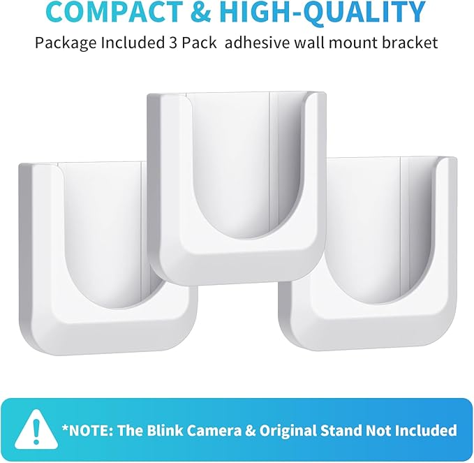 Blink Mini 2 No Drill Wall Mount Bracket for Blink Mini 2/Blink Outdoor 4/Blink Indoor Camera,No Screw Adhesive Blink Camera Mount for Blink Indoor Outdoor Camera 3Pack (Camera Not Included),White
