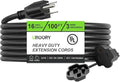 Outdoor Extension Cord Waterproof 100 FT, Black 16/3 SJTW Heavy Duty, Flexible 100% Copper 3 Prong Extension Cord for Lawn, Garage,UL Listed