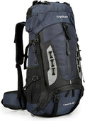King'sGuard 60L Hiking Backpack for Men and Women Lightweight Camping Hiking Backpack with Rain Cover Large Waterproof Travel Backpack Backpacking Pack (Navy Blue)