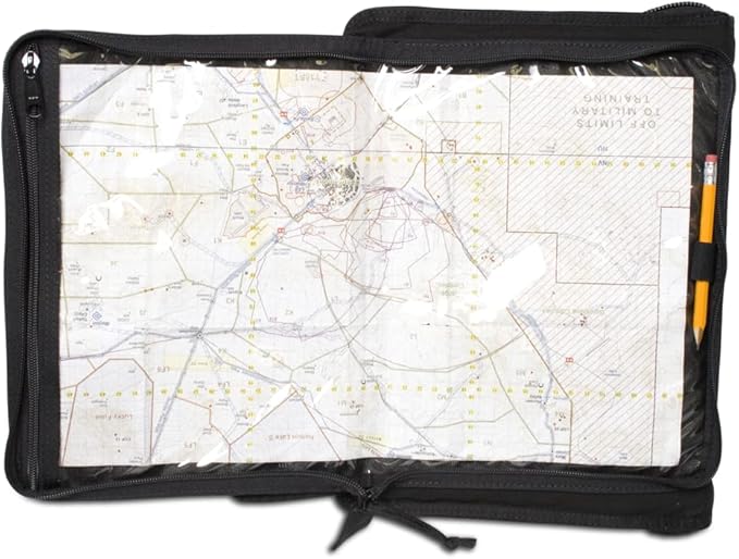 Tactical Admin Notebook Cover System, Zippered Map Case, Fits US Standard & A4 Notebooks (Black)