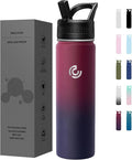 COKTIK 22oz Sports Water Bottle, Stainless Steel Water Bottle for Insulated, Reusable Travel Bottle, With Straw, With Handle Grip for Easy Carrying, Suitable for Cycling, Outdoor Vacations(Midnight)