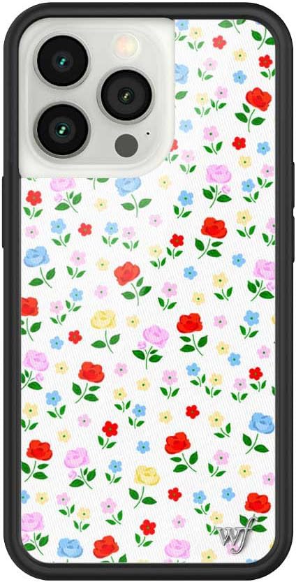 Wildflower Cases - Compatible with iPhone 13 Pro | Protective Black Bumper, 6.5ft Drop Test Certified, Women Owned Small Business | Red Yellow Blue Pink Dainty Cute Trendy | Prairie Floral