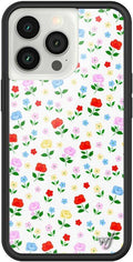 Wildflower Cases - Compatible with iPhone 13 Pro | Protective Black Bumper, 6.5ft Drop Test Certified, Women Owned Small Business | Red Yellow Blue Pink Dainty Cute Trendy | Prairie Floral