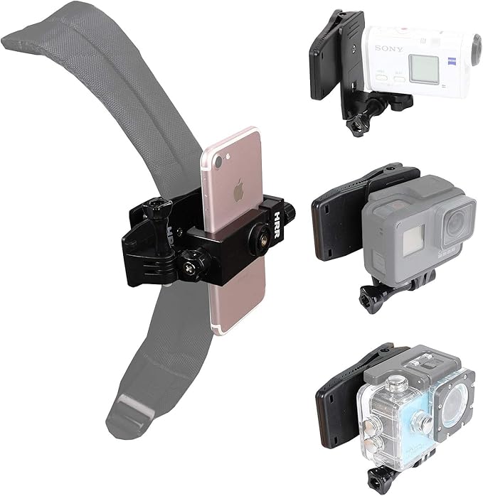 Backpack Clip Mount with Phone Holder Accessories for GoPro Hero 13 12 11 10 9 8 7 6 5 Black Akaso Sony Action Camera and iPhone Samsung Smartphones,Outdoor First View Live Video Shooting