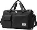 Suruid Sports Gym Duffel Bag with Shoes Compartment and Dry Wet Separated Pocket for Men and Women - Overnight Weekender Training Handbag Yoga Bag - Black