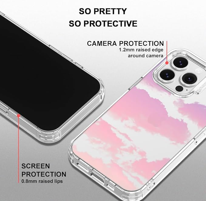MOSNOVO for iPhone 16 Pro Case, Shockproof Military-Grade Protection 6.6ft Drop Tested, Clear Phone Case for iPhone 16 Pro, Sunset Glow Design