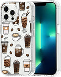 MOSNOVO Case for iPhone 13 Pro Max, [Buffertech 6.6ft Military-Grade Drop Protection] [Anti Peel Off Tech] Clear TPU Bumper Phone Case Cover Design - Coffee
