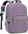 LOVEVOOK Laptop Backpack for Women 18.4 inch,Cute Womens Travel Backpack Purse,Professional Laptop Computer Bag,Waterproof Work Business College Teacher Bag Carry on Backpack with USB Port,Taro Purple
