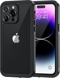 Lanhiem for iPhone 14 Pro Case, IP68 Waterproof Dustproof Case with Built-in Screen Protector, Rugged Full Body Shockproof Phone Case for iPhone 14 Pro, 6.1 inch (Black)