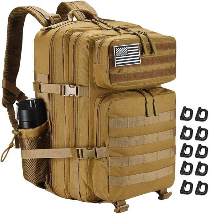 45L Tactical Backpack for Men Women, Military Assault Pack with MOLLE, Large 3 Day Bug Out Bag for Hiking Camping