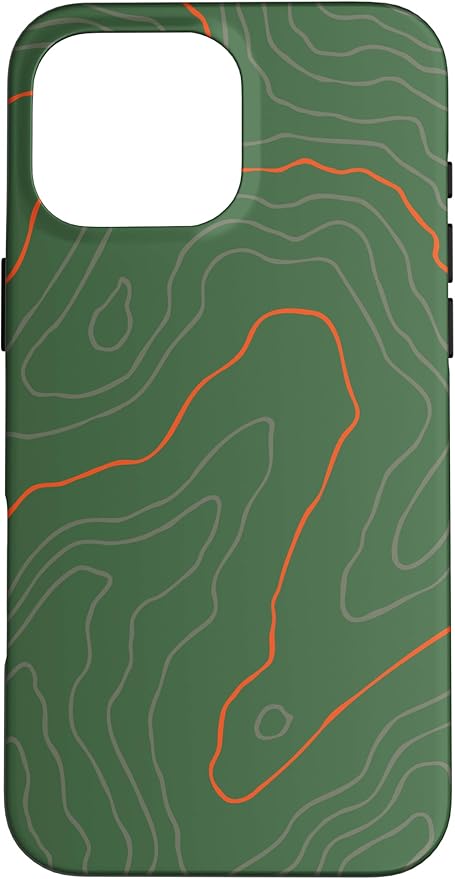 Backcountry Topo Guide Orange Lines Topographical Map Case for iPhone 16 Pro Max