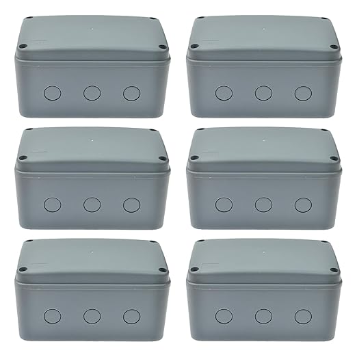 Nineleaf Waterproof Electrical Box,6PK Outdoor Junction Boxes, IP66 External Electrical Project Enclosure Box Grey,7 1/8" x 4 1/2 "x 4" inch(181x111x100 mm), for Outdoor Use