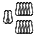 Black Carabiner, Heavy Duty Galvanized Steel Spring Snap Hook Carabiner Clips with 550LBS Holding Capacity, Ideal for Outdoor, Hammock, Swing and Travel (12PCS M8 3Inch)