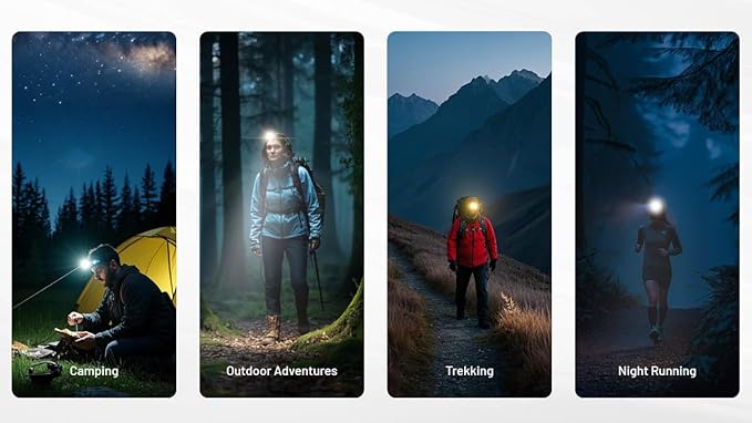 Nitecore NU25 MCT UL 400 Lumen Ultralight USB-C Rechargeble Outdoor Headlamp with Multiple Color Temperatures Warm Natural, Cold Lights and Red Light (Elastic Cord, Black)