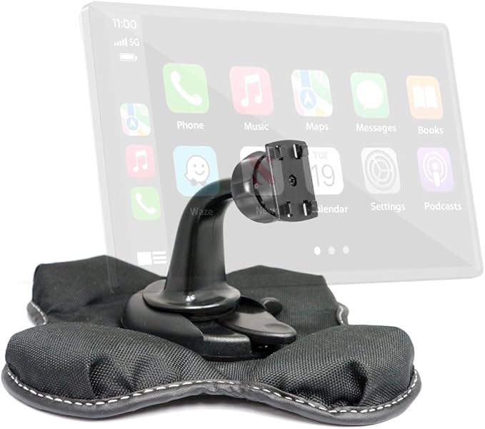 ChargerCity Portable Dashboard Friction Mount Kit w/4 Tab Cradle Adapter, GPS Holder & Beanbag Dash Mount for CarPlay & Smartphones