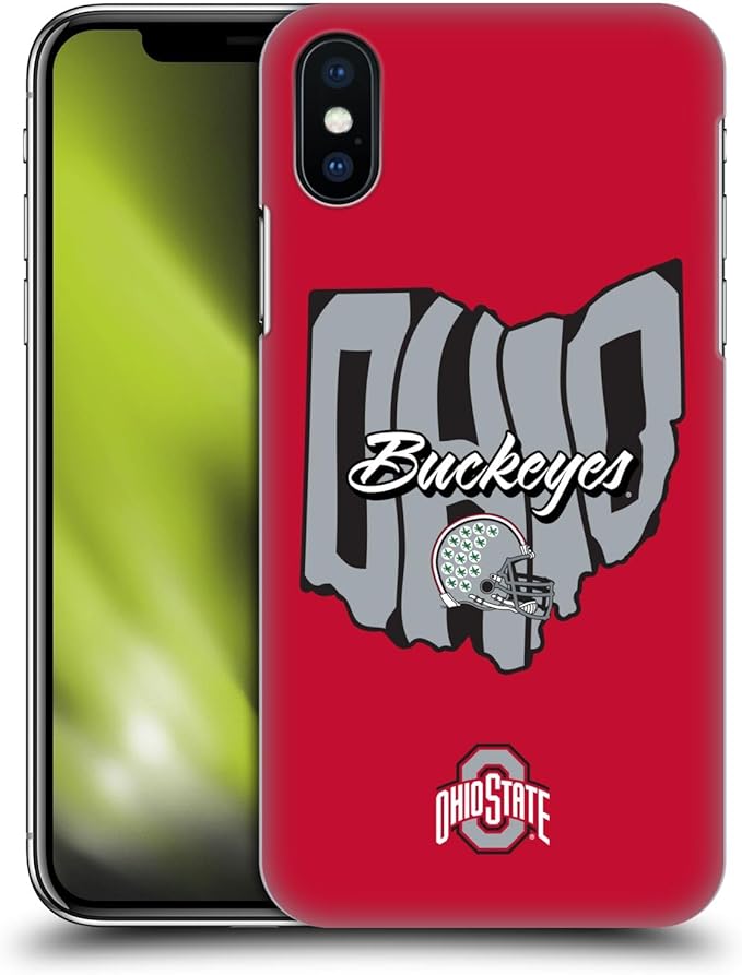 Head Case Designs Officially Licensed Ohio State University Map Football Graphics Hard Back Case Compatible with Apple iPhone X/iPhone Xs
