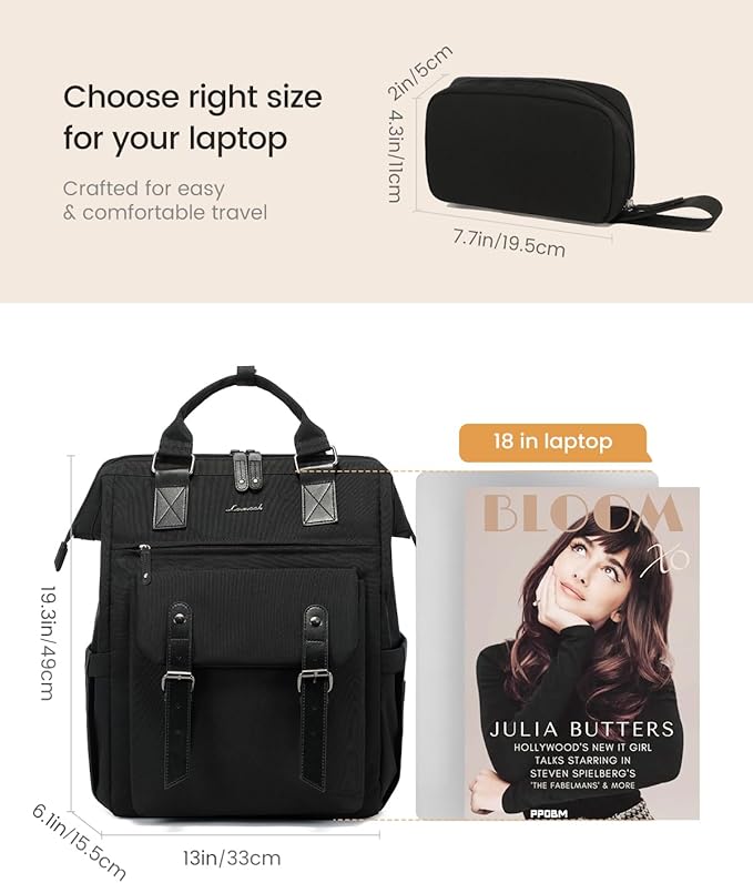LOVEVOOK Extra Large Travel Laptop Backpack for Women, 18 Inch Computer Backpack Work Commuter Business Trip Weekender Carry on Backpack with Luggage Sleeve, Teacher Doctor Nurse Bags College Daypack