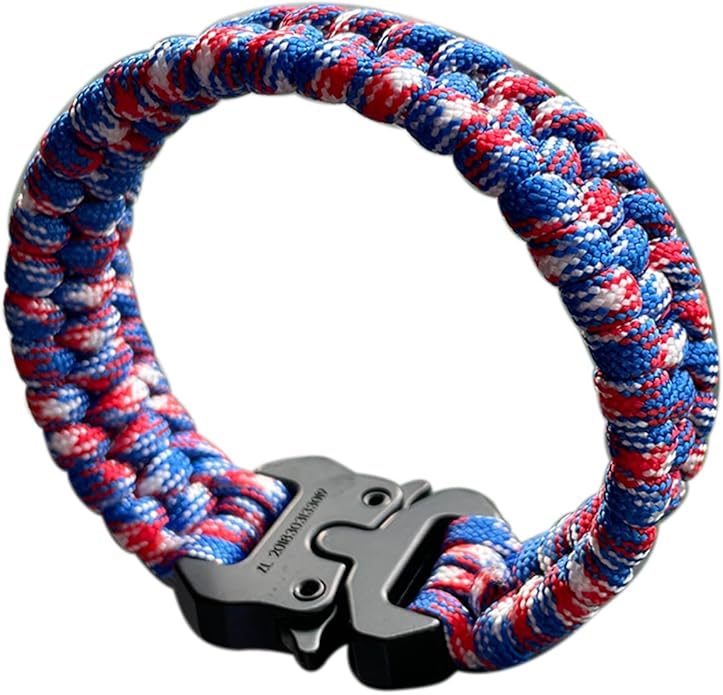 Parachute Cord Bracelets Trilobite Weaved Paracord Bracelet with Side Release Buckle 8.7 inch Black Bracelet for Men Women 1 Set