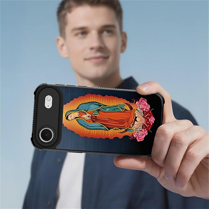 for iPhone 17 Air Case,for MagSafe Graphic Design for Girl Boy Soft Silicone Hard Acrylic Shock Protection Designed for iPhone 17 Air Red Virgen Guadalupe Pattern