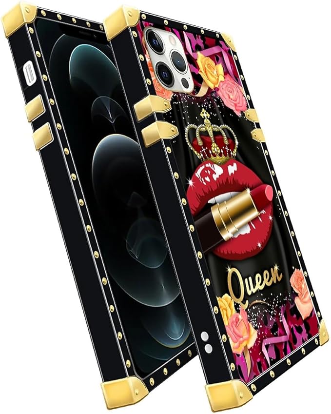Compatible with iPhone 11 Pro Max Case, Queen Lip Crown Leopard Print Luxury Golden Decoration for Girl Women Soft TPU Shockproof Protective Hard PC Back for iPhone 11 Pro Max
