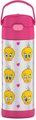 THERMOS FUNTAINER 16 Ounce Stainless Steel Vacuum Insulated Bottle with Wide Spout Lid, LOONEY TUNES