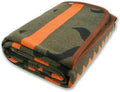 PuTian Merino Wool Blanket - 51" x 63" Thick Warm Soft Washable Twin Throw - Great for Bed, Couch, Camping, Outdoor, Pets, Travel, Green Flame