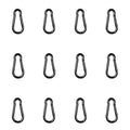 Black Carabiner, Heavy Duty Galvanized Steel Spring Snap Hook Carabiner Clips with 120LBS Holding Capacity, Ideal for Outdoor, Hammock, Swing and Travel (12PCS M4 1.6Inch)