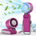 PlayHot Portable Handheld Turbo Fan with Ice Cooling, Rechargeable Personal Fan, Up tp 12Hrs Cooling, 5 Speed 25550RPM Powerful Portable Fan for Travel, Outdoor, Camping, Hiking (Magenta)