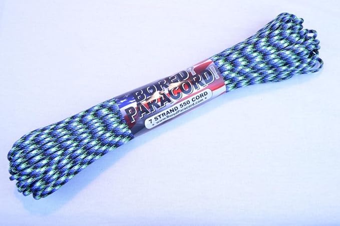 BORED? PARACORD! 550 lb Paracord – Ideal for Crafting, DIY Projects, Camping, Military & Active Outdoors – 300+ Colors – Tactical Parachute Cord Type III – Strong - Python 50 Feet