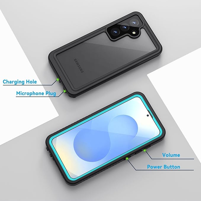 Lanhiem for Samsung Galaxy S25 Case, IP68 Waterproof Dustproof, Built-in Screen Protector, Rugged Full Body Shockproof Protective Cover for Galaxy S25, Blue