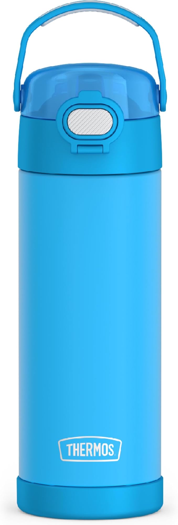 THERMOS FUNTAINER 16 Ounce Stainless Steel Vacuum Insulated Bottle with Wide Spout Lid,Electric Blue,(Pack of 6)
