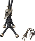 Paracord Keychain with Retro Brass Helmet Bead - Tactical EDC Accessory for Men