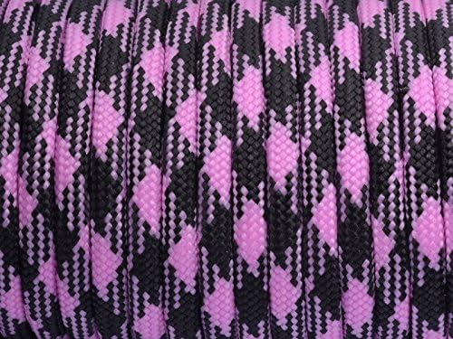 7 Strand Core 550lb Paracord Parachute Cord Lanyard Mil Spec Type III-100ft (Pink+Black(80#))