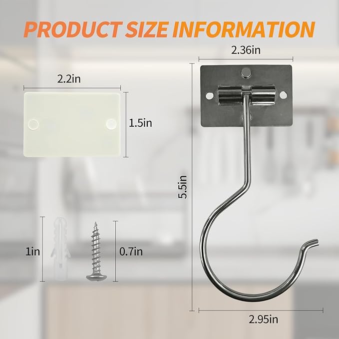 2PCS Banana Hook Under Cabinet,Adhesive Bananas Hanger with Fordable Design,Durable Metal Banana Holder for Hanging Bananas,Kitchen Organization Or Multi-Purpose Home Us(Silver)