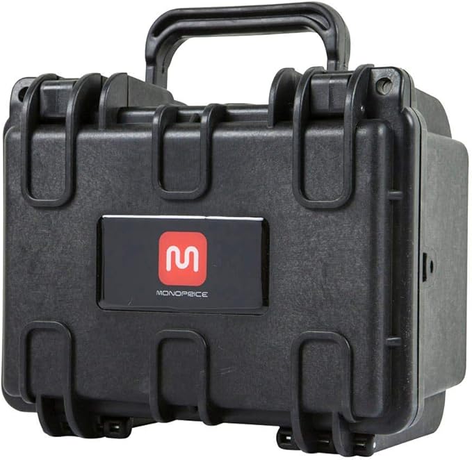 Pure Outdoor by Monoprice Weatherproof Hard Case with Customizable Foam, Shockproof, Lightweight, 8 x 7 x 6 in