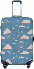 Airplane and Cloud Print Elastic Luggage Cover, Suitcase Protector For Travel (Fits 29-32 Inch Luggage)