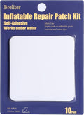 Breliter Inflatable Patch Repair Kit - Waterproof TPU Pool Repair Tape, Heavy Duty Repair Patch for Air Mattress, Bounce House, Inflatable Toys, Tent, Swimming Ring - 10 Packs of 4in x 4in, Square