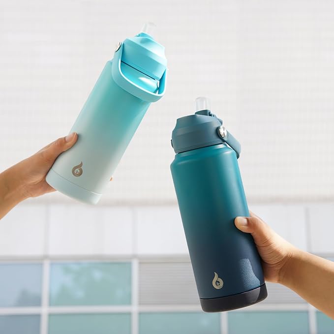 BJPKPK Water Bottle with Straw Lid, 32oz Vacuum Insulated Water Bottles, Metal Stainless Steel Thermo for Sports, Travel, BPA Free Leak Proof Thermo, Cups, Flasks, Tumblers,Vast