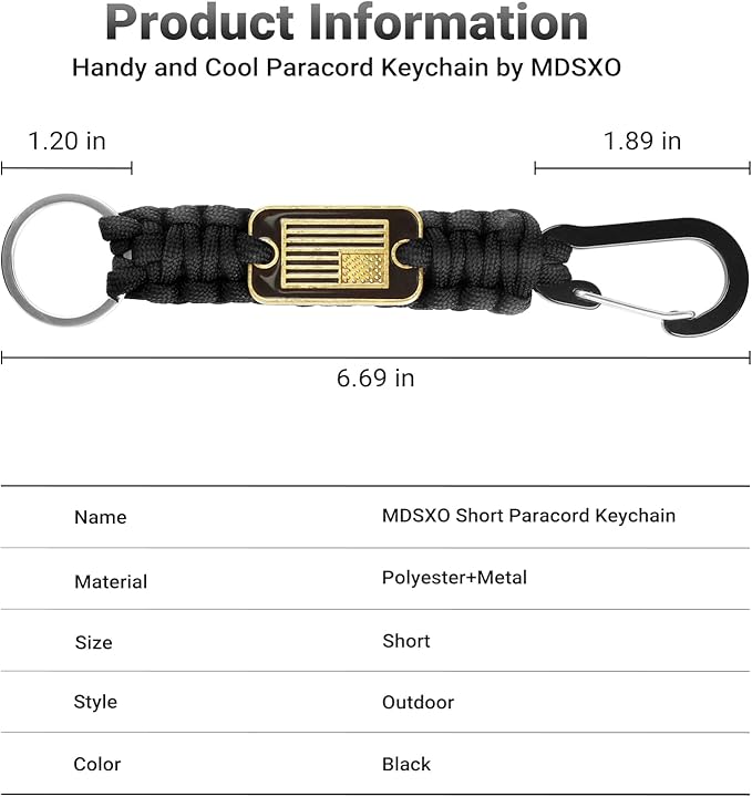 2 Pcs Stylish and Durable Lanyard for Keys - Heavy Duty Paracord Neck Lanyard with USA Flag Design for Wallets, Whistles, Cameras, and Phones - Perfect for Outdoor Activities[Black]