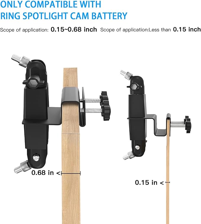 HOLACA 2-in-1 Weatherproof Gutter Mount for Stick Up Cam Pro Solar Panel, Spotlight Cam Battery and Stick Up Cam/Outdoor Cam Plus Mount Accessories for Ring Solar Panel (Black)