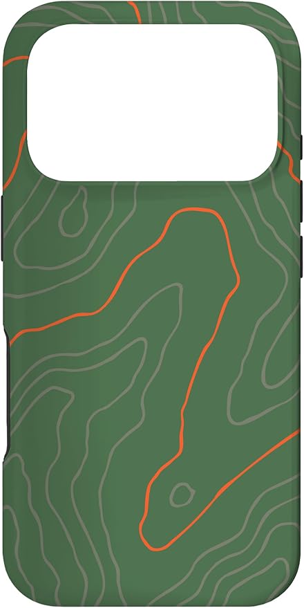 Backcountry Topo Guide Orange Lines Topographical Map Case for iPhone 17 Pro