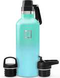 IRON °FLASK Camping & Hiking Hydration Flask with Spout, BPA-Free Insulated Stainless Steel Sports Water Bottle - 32 oz Sky
