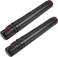 DEWEL 2Pcs Poster Tube Extends from 30" to 51", Telescoping Plastic Art Tube for Poster/Art/Document/Blueprint/Fishing Rod, Waterproof and Light Resistant with Carrying Strap(Black XL Size)