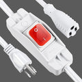 Outdoor Waterproof On/Off Switch Extension Cord, Heavy Duty 125v/250v Black SJTW Cord (3 Ft, White)